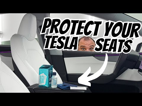 The First Thing You Need To Do When Buying A Tesla With White Interior! Gyeon Leather Shield Coating