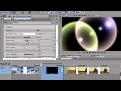 Generate Lens Flares, Stars, Supernovas, and Gas in Sony Vegas Pro