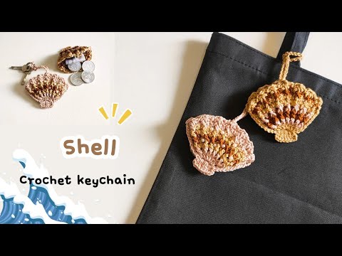Easy crochet | shell keychain  ( subtitle )