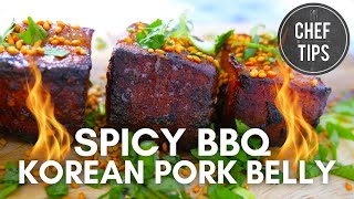 Spicy BBQ Korean Pork Belly Recipe - Z Grills Cruiser Portable Smoker - Chef Tips