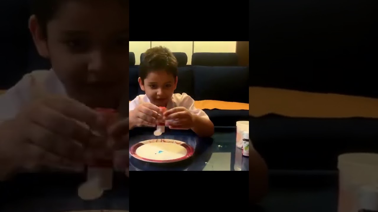 Little scientist shows some milk magic #shorts