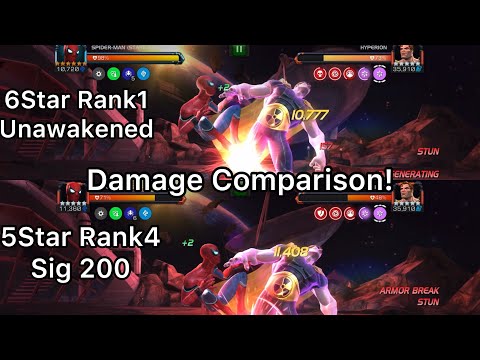 Comparing 6 Star & 5 Star Tech Spider-Man! (Stark Enhanced) Side by Side Damage Comparison! MCOC