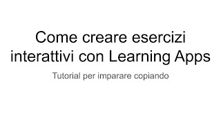 Piattaforma Learning Apps