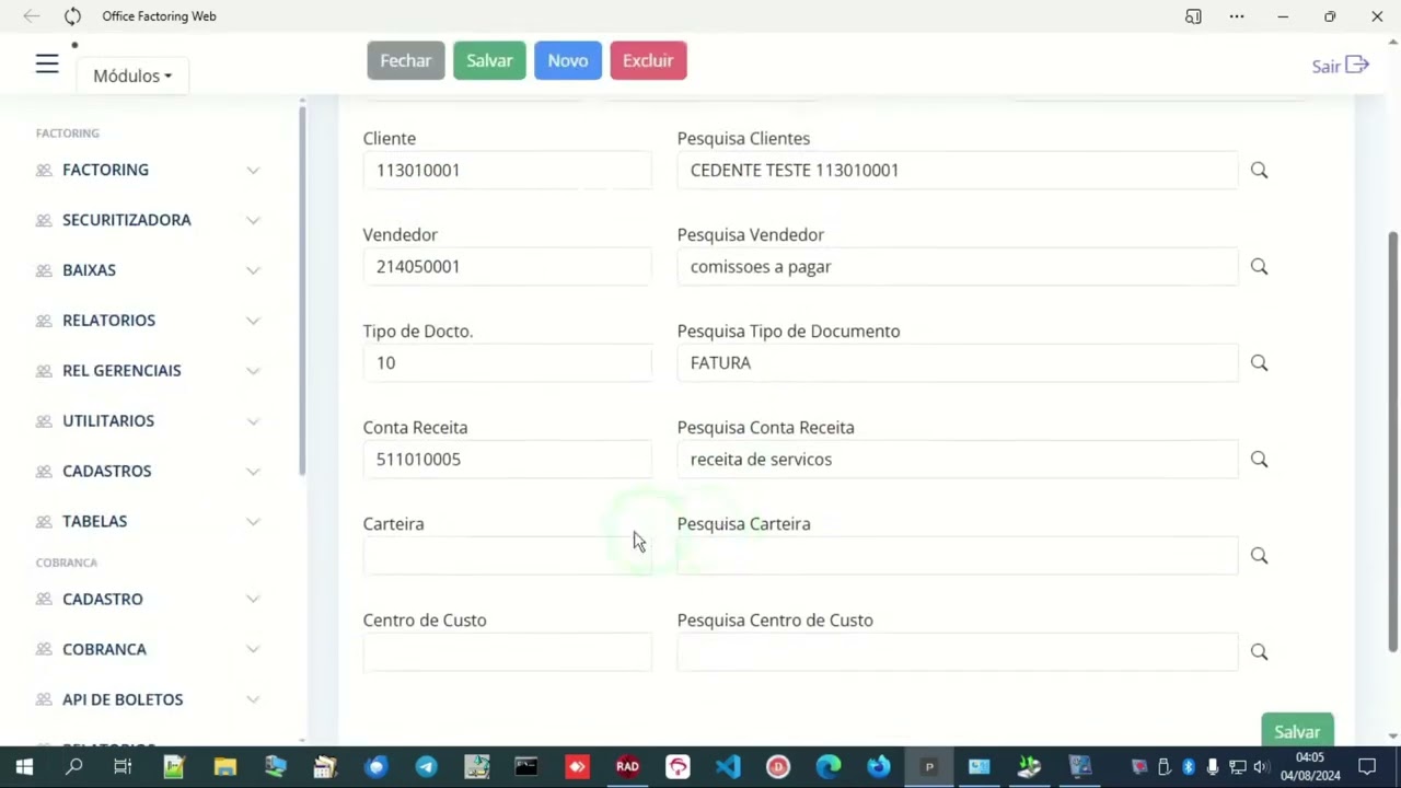 Aula 28 - Contas a Receber Agendadas