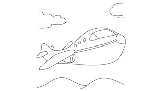 How to draw an Aeroplane - Easy step-by-step drawing lessons for kids