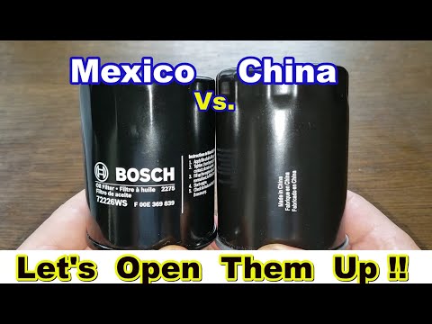 Bosch Oil Filter 72226WS Cut Open vs. GKI OF14610 Oil Filter Cut Open Comparison