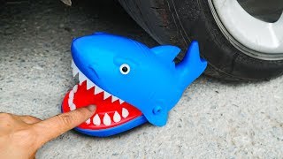 CRUSHING CRUNCHY & SOFT THINGS BY CAR! EXPERIMENT: CAR VS BABY SHARK