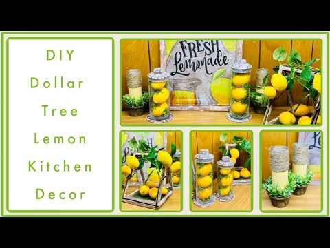 4 DIY Dollar Tree Lemon Farmhouse Kitchen Decor | Home Decor 2020 | Simple Cheap & Easy DIYs