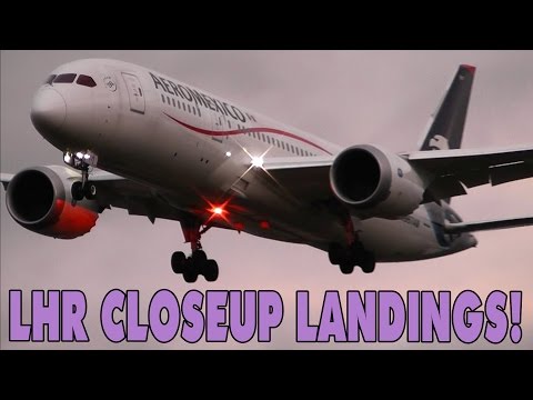 London Heathrow Airport (LHR/EGLL) - 20 Closeup Arrivals -  A380, A340, B787, B747!