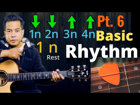 My First Guitar Lesson (Pt 6) How to Play Rhythm Guitar With A Guitar Pick. For Absolutely Beginner