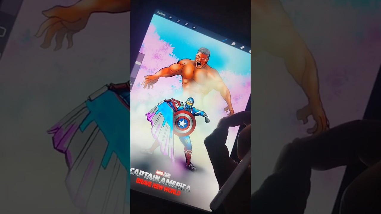 CAPTAIN AMERICA NEW BRAVE WORLD POSTER ART #marvelstudios #redhulk #captainamerica #procreate #art