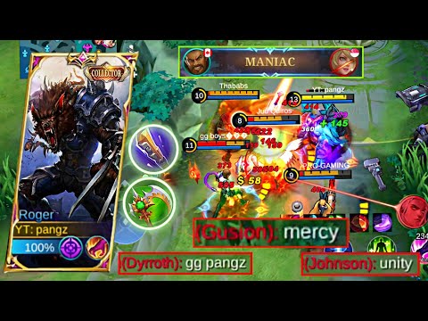 ROGER NEW OP 1 HIT DELETE BUILD 🔥 CAN TOTALLY DESTROYED ENEMIES | ROGER MANIAC GAMEPLAY | MLBB