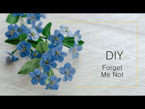 How to make FORGET-ME-NOT FLOWERS from crepe paper