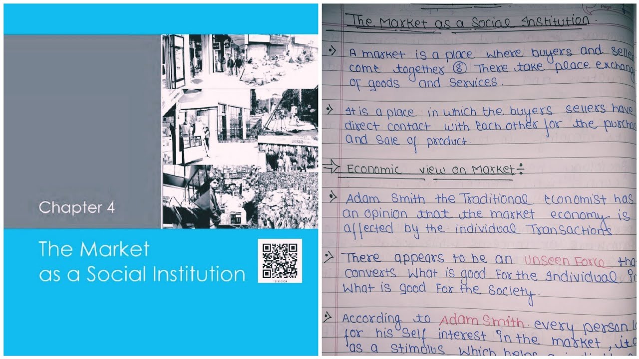 CBSE Notes for Class 12 SociologyThe Market as a Social Institutions chapter . 4