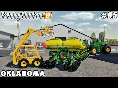 Planting corn with new planter,  making grass silage bales | Oklahoma  | FS 19 | Timelapse #05
