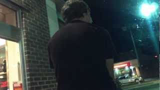 Riding on hood through McDonald's drive thru.