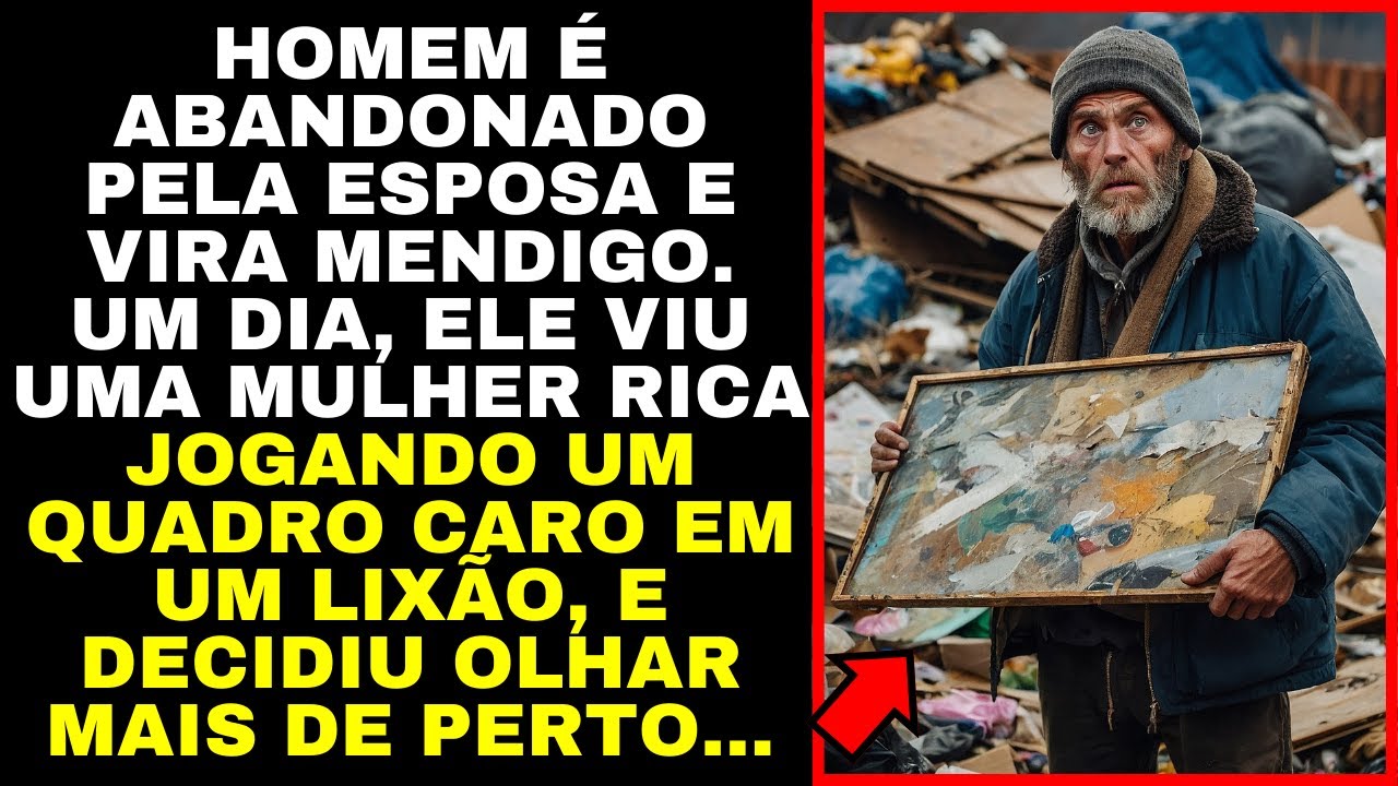 MENDIGO Viu Uma MULHER RICA JOGANDO UM QUADRO CARO Em Um LIXÃO, E Decidiu OLHAR MAIS DE PERTO...