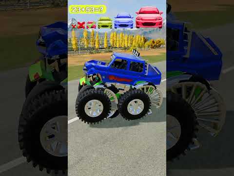 Große und kleine Autos vs. Monsterauto – 💥🚗🔥 #shorts