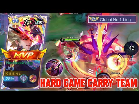 LING FASTHAND HARD GAME CARRY THE TEAM IN SOLO RANKED! GLOBAL LING - MOBILE LEGENDS
