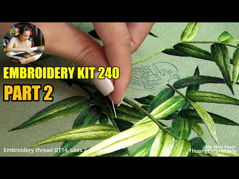 A Peaceful Embroidery Pattern – Little Bird on Bamboo | Kit 240 Tutorial (Part 2)