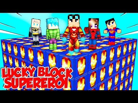 LUCKY BLOCK GIGANTI DEI SUPEREROI SU MINECRAFT!!!