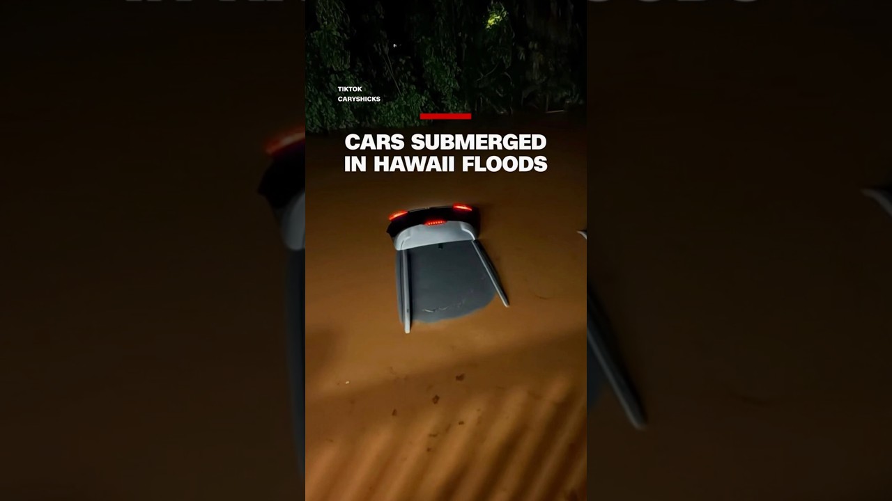 Cars submerged in Hawaii floods