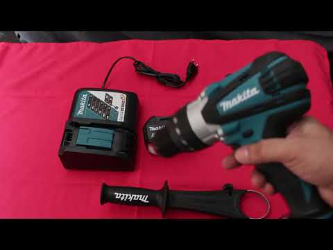 Akumuliatorinis smūginis gręžtuvas MAKITA DHP458Z 18V be akumuliatorių ir įkroviklio video