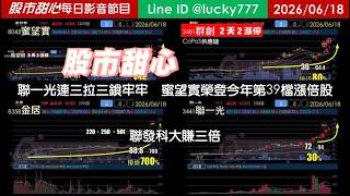 0618【甜心盤後節目】【金鑽包中】狂賀蜜望實榮登今年第39檔長輩股！聯發科大賺三倍，聯一光連三拉三鎖牢牢！