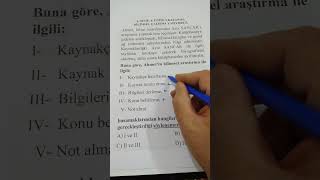 6. Sınıf Sosyal Bilgiler 4.Ünite 3. Kazanım Yeni Nesil Soru