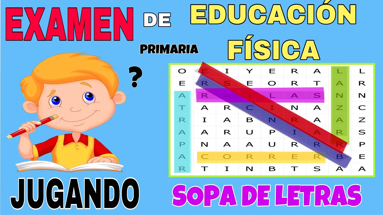 EVALUACIÓN EDUCACIÓN FÍSICA CON JUEGO DE SOPA DE LETRAS
