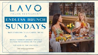 Endless Brunch at LAVO Italian Restaurant Every Sunday