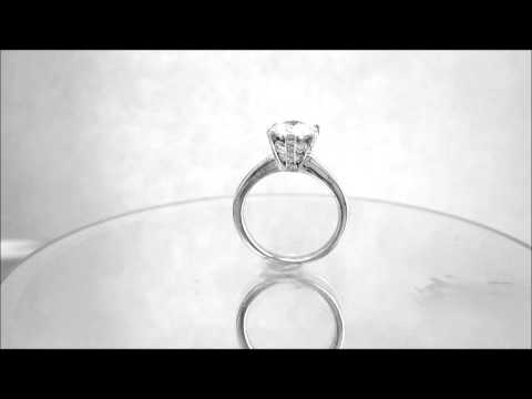 18K WHITE GOLD ROUND CUT DIAMOND ENGAGEMENT RING ART DECO 1.38CTW KNR INC - 365