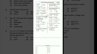 Units & Measurements Physics MCQ with answer #physics