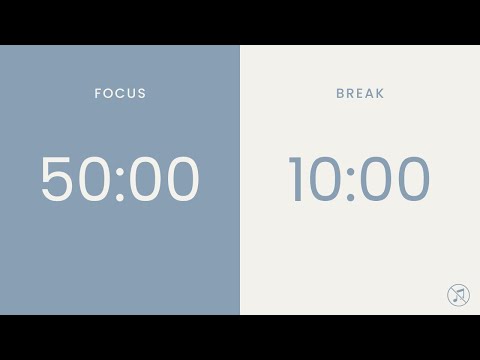 50/10 Pomodoro Timer | 3 x 50 min | Focus | Study | Reflection | Productivity