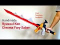 Handmade DX Ryusoul Ken DX Chroma Fury Saber From Cardboard Power Rangers Dino Fury Ryusoulger