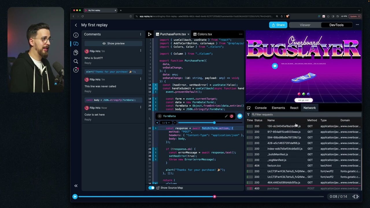 05 - Commenting and sharing a replay (Replay.io course)