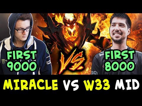 First 9k MMR vs first 8k MMR — Miracle vs w33 ALL-STARS TI8 pub
