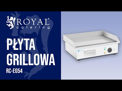 Video - Płyta grillowa - 55 cm - Royal Catering - gładka - moc 3000 W