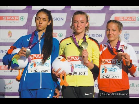 U18 EM: 400Hurdles Victory Ceremony - Lena Pressler