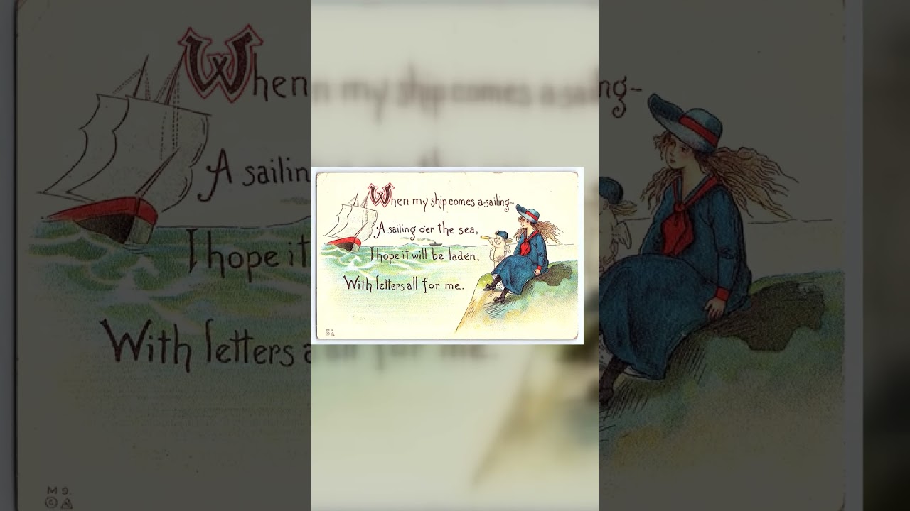 M9 Publisher, Divided Back Postcard, Ship and Children, 1913 Postmark Video