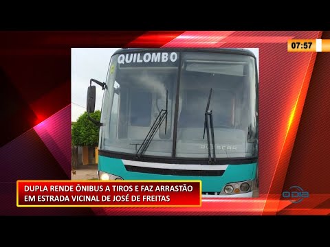 Dupla rende í´nibus a tiros e faz arrastão em estrada vicinal de José de Freitas 19 01 2021