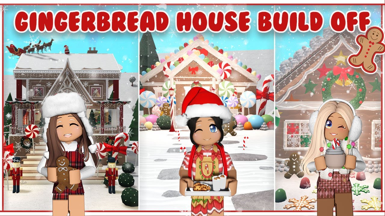 Bloxburg | Gingerbread House Build Off with Amberry and Phoeberry |Speed Build