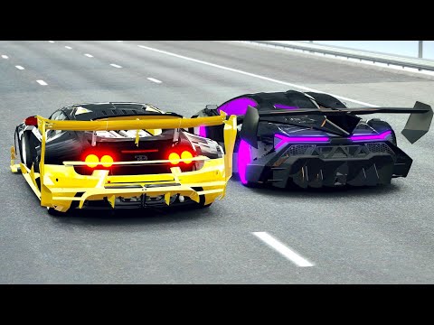 Bugatti Veyron GTR vs Lamborghini Veneno GTR - Drag Race 10 KM