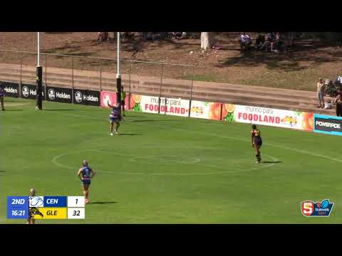 Glenelg's Soriah Moon kicks a tough set shot goal - Rd 3 Statewide Super Women's League
