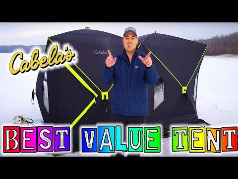 Cabelas 6x12 Insulated Hub Tent Review.  Good Value Ice Fishing Tent.