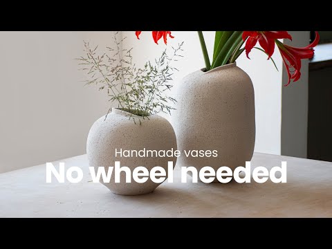 Handbuilding two ceramic vases at the same time: step by step pottery tutorial