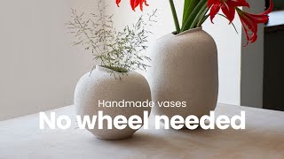 Handbuilding two ceramic vases at the same time: step by step pottery tutorial