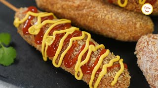 Korean Corn dog Recipe by Tiffin Box | Korean Street Food | Korean Cheese Hot Dog