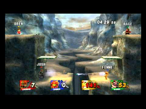 BCA Project M 3.5 - Free For All - Wario Samus Ness Ganondorf