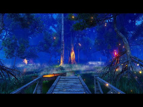 Swamp Sounds 🌲 Enchanted Primeval Forest Ambience 🐸 Nature Sounds at Night 😴 10 Hours